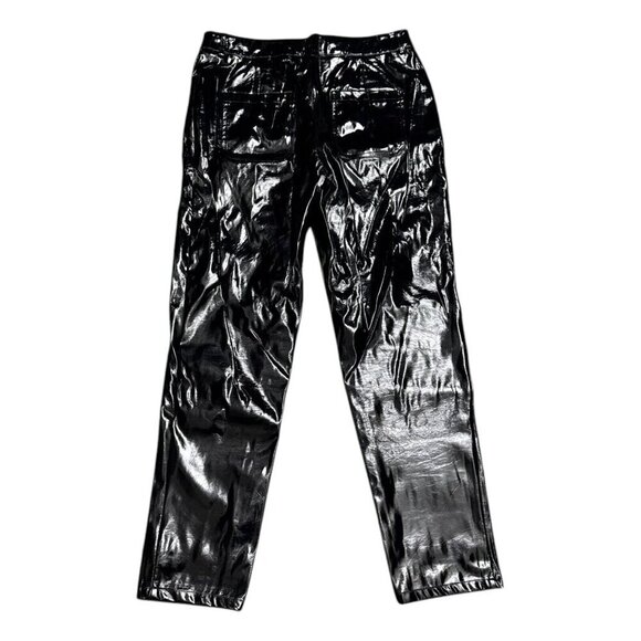 PRETTYLITTLETHING Faux Leather Shiny Causal Straight Pants Womens 31x30 - Picture 2 of 6